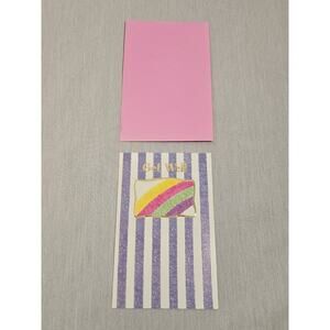 Get Well Soon Rainbow Stripes Greeting Card - P.S. Greetings Unused VTG Card